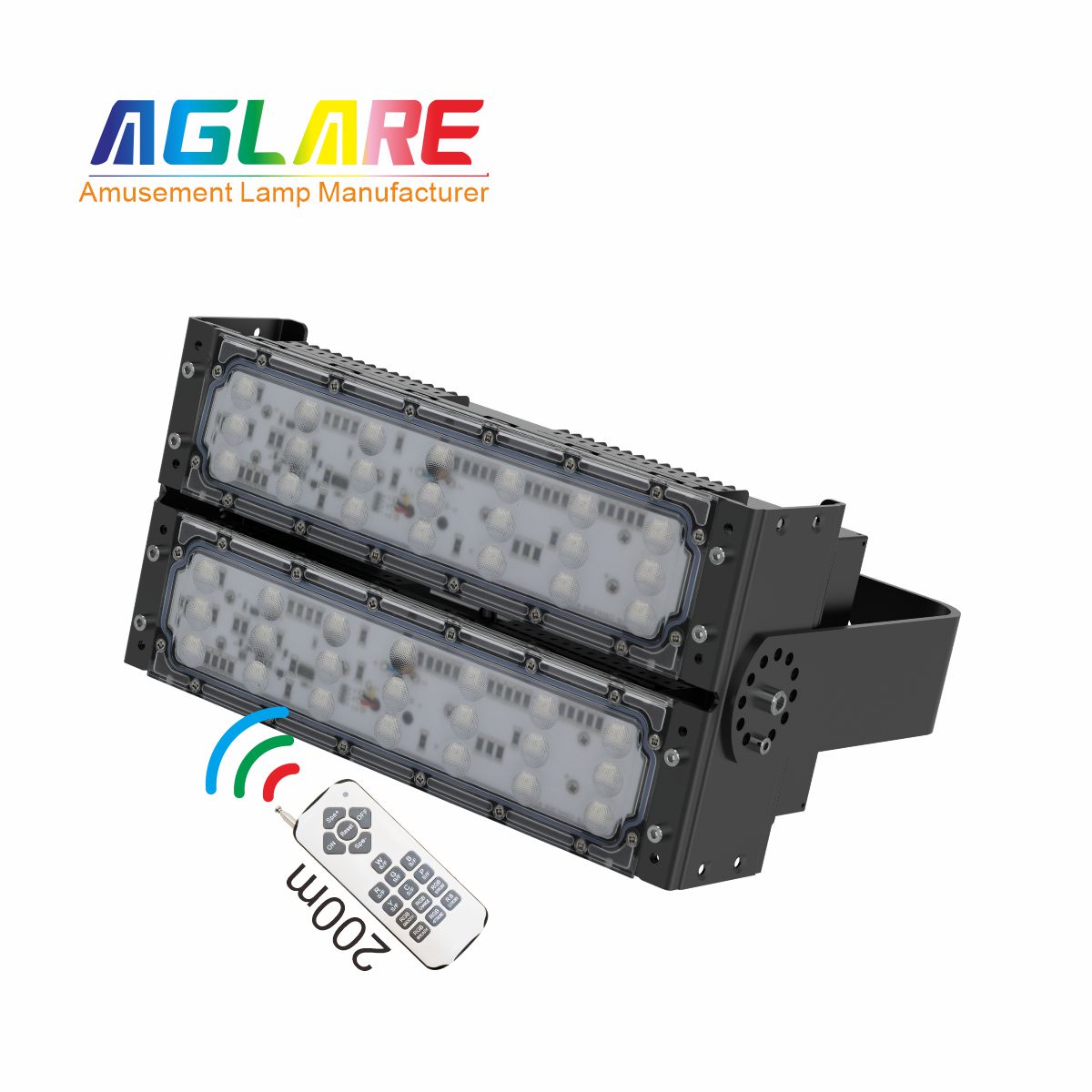 100W LED彩色泛光灯 RGB投光灯带遥浚？？仄